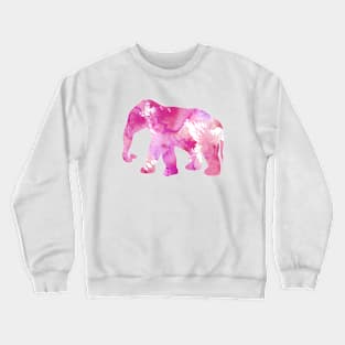 Pink Elephant Watercolor Painting Crewneck Sweatshirt